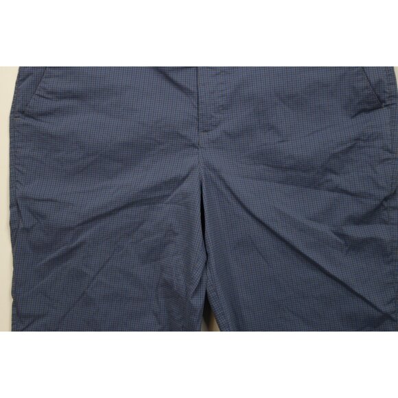 Puma Golf Mens Size 38 Flat Front Tech Golfing Chino Shorts Blue Plaid Check - Picture 3 of 13